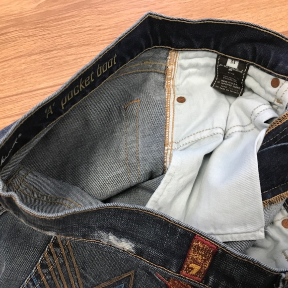7 For All Mankind “A” Pocket Jeans size 33 Boot Cut - Picture 6 of 7